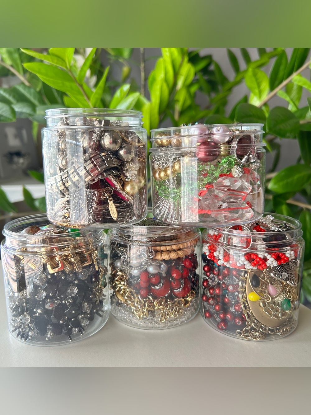 Mystery Wearable Vintage Modern Mini Jewelry Jars Lot of 5